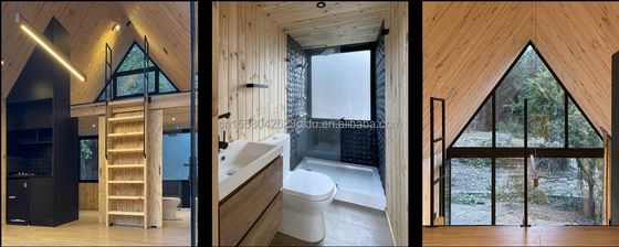 Modernes Dreieckresort Hotel Prefab Containerhaus mit einem Bett Bad Küche und Garten Funktionen Sandwich-Paneldür