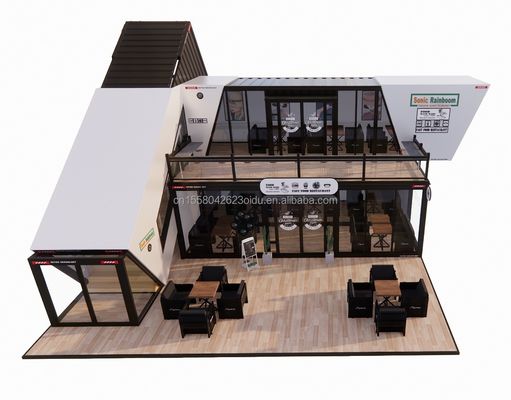 Erweiterbare Prefab Faltbehälter Gartenhaus mit galvanisierten Quadratrohren aus Stahl Hauptstruktur Chinesischer Design Stil
