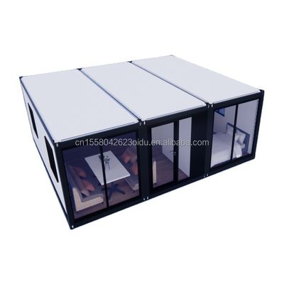 Containerhäuser erschwingliche Stahlkonstruktion Fertighäuser mit 50/75/100mm Wellen Sandwich-Panel-Wände