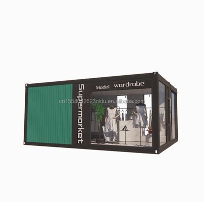 Zusammenklappbare Kombination Wohnhaus aus Holz für den Laden kundenspezifische Farbe Stahlrahmen Verzinktes Stahl biegen 180g