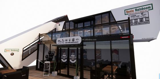 Erweiterbare Prefab Faltbehälter Gartenhaus mit galvanisierten Quadratrohren aus Stahl Hauptstruktur Chinesischer Design Stil