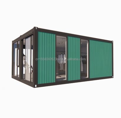 Zusammenklappbare Kombination Wohnhaus aus Holz für den Laden kundenspezifische Farbe Stahlrahmen Verzinktes Stahl biegen 180g