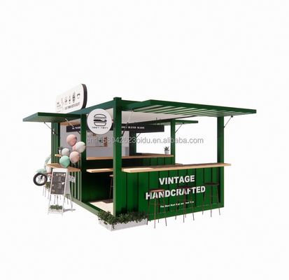 20ft oder 40ft Stahlrahmen Ausdehnbare mobile Kaffeebar Pop Up Versandcontainer Shop mit galvanisiertem Stahl biegen