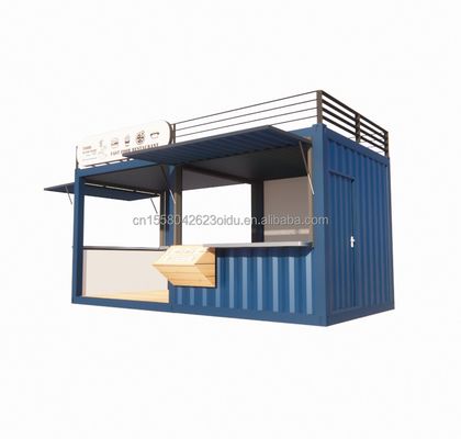 20ft oder 40ft Stahlrahmen Ausdehnbare mobile Kaffeebar Pop Up Versandcontainer Shop mit galvanisiertem Stahl biegen