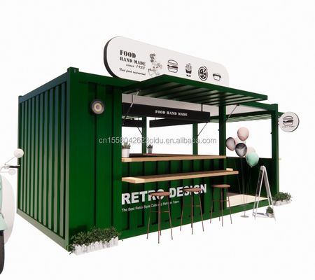 20ft oder 40ft Stahlrahmen Ausdehnbare mobile Kaffeebar Pop Up Versandcontainer Shop mit galvanisiertem Stahl biegen