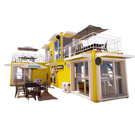 Einfach zusammenklappbare Stahlcontainerhäuser für Bars und Cafés