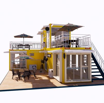 Einfach zusammenklappbare Stahlcontainerhäuser für Bars und Cafés