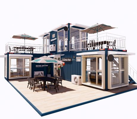 Einfach zusammenklappbare Stahlcontainerhäuser für Bars und Cafés