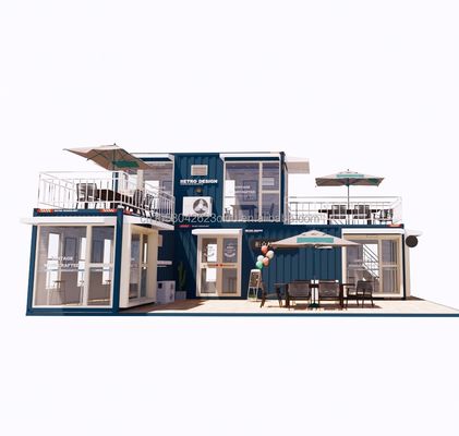 Einfach zusammenklappbare Stahlcontainerhäuser für Bars und Cafés