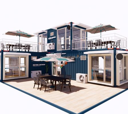 Einfach zusammenklappbare Stahlcontainerhäuser für Bars und Cafés