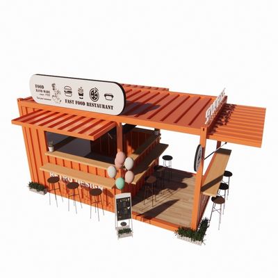 Aluminiumlegierte Fenster beliebter 20ft Container Kaffeeshop Containerhaus für Restaurant