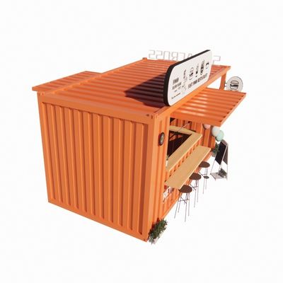 Aluminiumlegierte Fenster beliebter 20ft Container Kaffeeshop Containerhaus für Restaurant