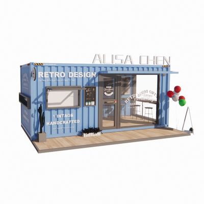 Galvanisierte Stahlquadratrohre Containerhäuser 20ft Portable Kiosk Modifizierte Prefab Modular Coffee Shop Versand Container Bar