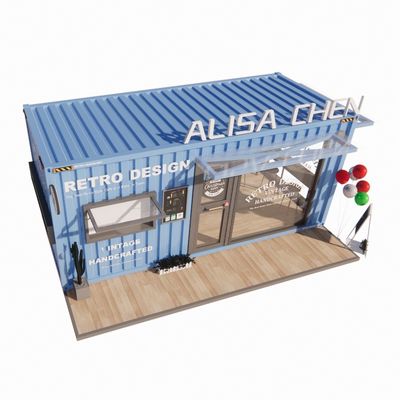 Galvanisierte Stahlquadratrohre Containerhäuser 20ft Portable Kiosk Modifizierte Prefab Modular Coffee Shop Versand Container Bar