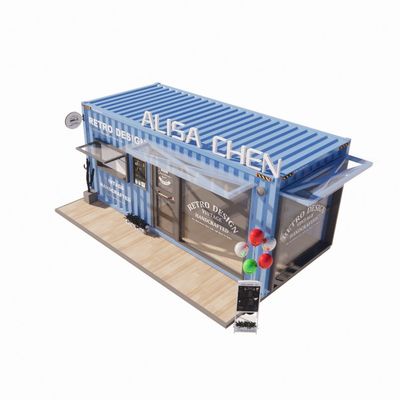 Galvanisierte Stahlquadratrohre Containerhäuser 20ft Portable Kiosk Modifizierte Prefab Modular Coffee Shop Versand Container Bar