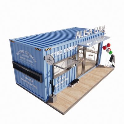 Galvanisierte Stahlquadratrohre Containerhäuser 20ft Portable Kiosk Modifizierte Prefab Modular Coffee Shop Versand Container Bar