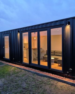Anpassbar 2/3 Schlafzimmer Luxus portables Gartenhaus mit Toilette und Wand 50/75/100mm Wellen Sandwich Panel