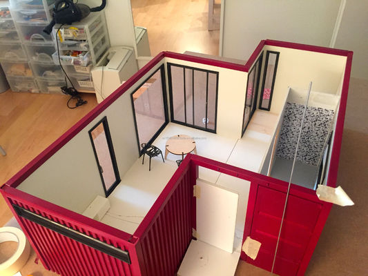 Zwei/Drei Schlafzimmer Ein Badezimmer Galvanisierte Stahlquadratrohre Luxus Prefab Klappcontainer Häuser für Garten Familie