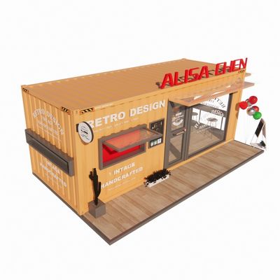 Beliebtes Klappcafé-Container-Restaurant mit Stahlrahmen und galvanisierter Hauptstruktur