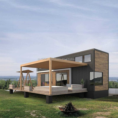Erweiterbare Holzcontainer Häuser kundenspezifisch Zwei/Drei Schlafzimmer Luxus-Vorgefertigtes Holz-Familienhaus