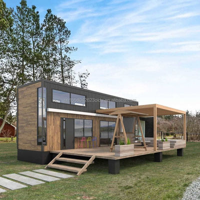 Erweiterbare Holzcontainer Häuser kundenspezifisch Zwei/Drei Schlafzimmer Luxus-Vorgefertigtes Holz-Familienhaus