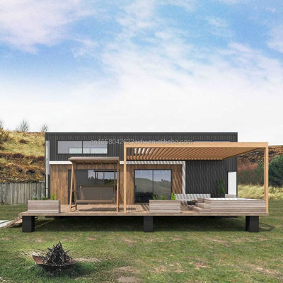 Erweiterbare Holzcontainer Häuser kundenspezifisch Zwei/Drei Schlafzimmer Luxus-Vorgefertigtes Holz-Familienhaus