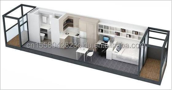 Erweiterbare Holzcontainer Häuser kundenspezifisch Zwei/Drei Schlafzimmer Luxus-Vorgefertigtes Holz-Familienhaus