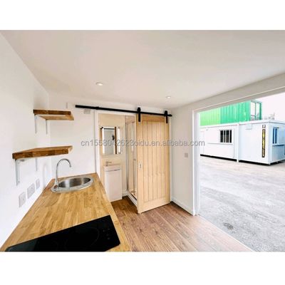 Hauptkonstruktion Galvanisiertes Stahlquadratrohr Holzbehälter Familienhaus Europäische Union Australien 40ft 2 Schlafzimmer 1 Saal