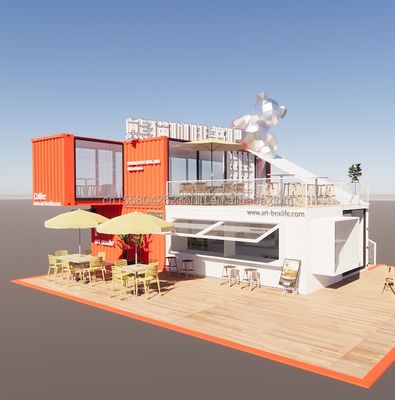 20ft Deluxe Container Store Großer Boden Glas Kleines Haus Custom Cabin Villen mit 50/75/100mm Welle Sandwich-Panel Wände