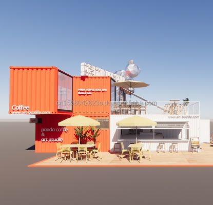 20ft Deluxe Container Store Großer Boden Glas Kleines Haus Custom Cabin Villen mit 50/75/100mm Welle Sandwich-Panel Wände
