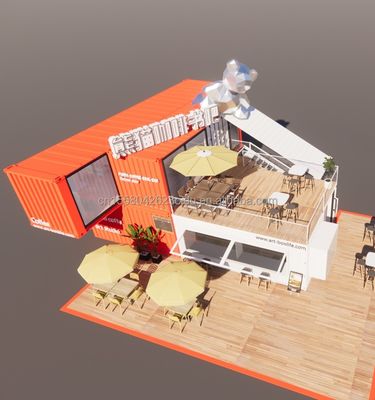 20ft Deluxe Container Store Großer Boden Glas Kleines Haus Custom Cabin Villen mit 50/75/100mm Welle Sandwich-Panel Wände