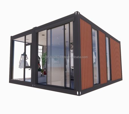 20ft Prefab Klappbehälter Zuhause mit 50/75/100mm Wellen Sandwich-Panel Wände Klappbar Klappbares Kleines Haus