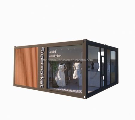 20ft Prefab Klappbehälter Zuhause mit 50/75/100mm Wellen Sandwich-Panel Wände Klappbar Klappbares Kleines Haus