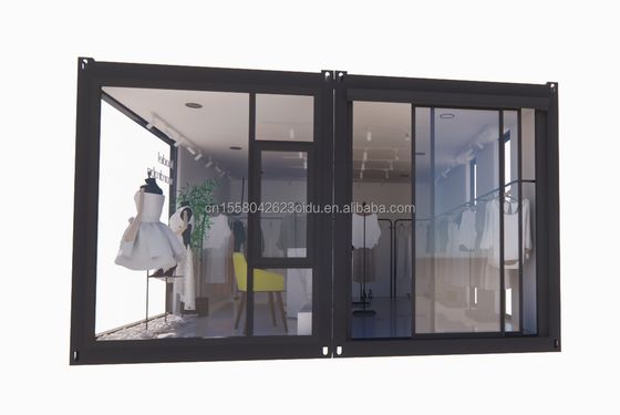 20ft Prefab Klappbehälter Zuhause mit 50/75/100mm Wellen Sandwich-Panel Wände Klappbar Klappbares Kleines Haus