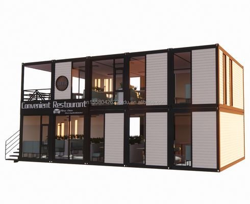 20ft Prefab Klappbehälter Zuhause mit 50/75/100mm Wellen Sandwich-Panel Wände Klappbar Klappbares Kleines Haus