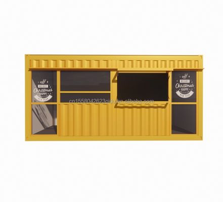 20 Fuß bewegliche vorgefertigte Kaffeeshop Container House Design mit galvanisierten Stahl quadratischen Rohren