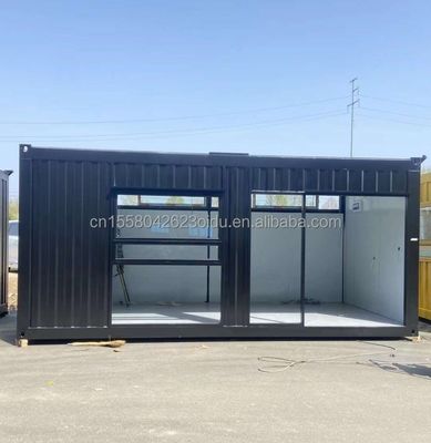 20 Fuß bewegliche vorgefertigte Kaffeeshop Container House Design mit galvanisierten Stahl quadratischen Rohren