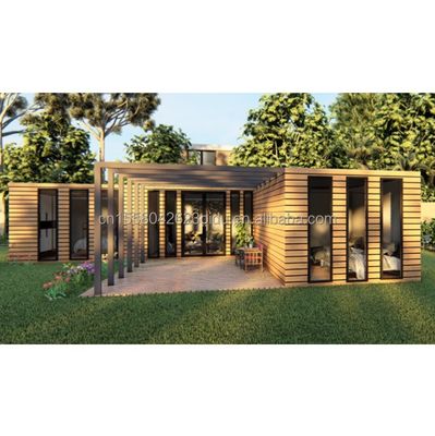 Holz Containerhaus EU Best Design Holz Getreide Glas 20ft 40ft Prefab Haus Luxus Container Haus Prefab Häuser Modern