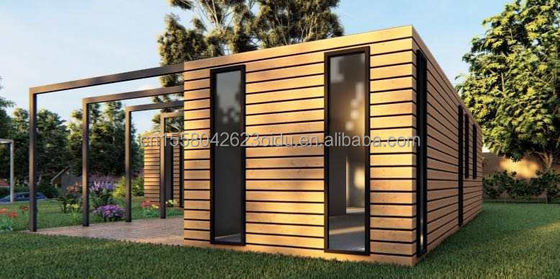 Holz Containerhaus EU Best Design Holz Getreide Glas 20ft 40ft Prefab Haus Luxus Container Haus Prefab Häuser Modern