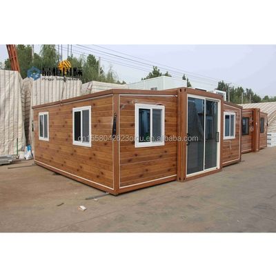 Voll ausgestattetes 20ft Klappbares Vorgefertigtes Containerhaus mit 2 Schlafzimmern Aluminiumlegierte Fenster