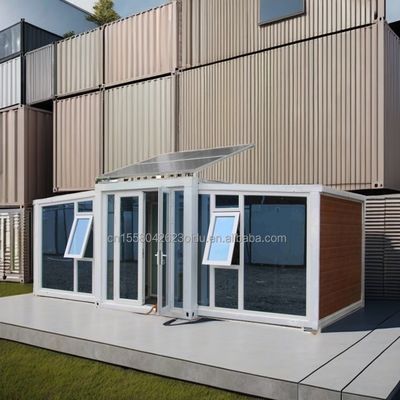 Voll ausgestattetes 20ft Klappbares Vorgefertigtes Containerhaus mit 2 Schlafzimmern Aluminiumlegierte Fenster
