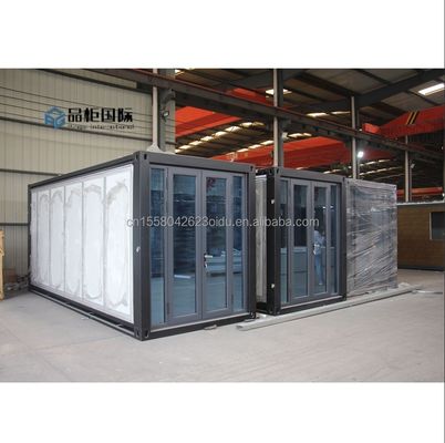 Voll ausgestattetes 20ft Klappbares Vorgefertigtes Containerhaus mit 2 Schlafzimmern Aluminiumlegierte Fenster