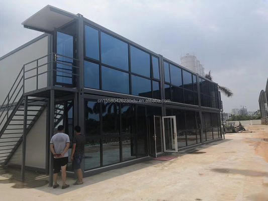 Erschwinglich 20ft Knock Down Sandwich Panel Portable Prefab Hotel Container Modularhaus mit Aluminiumoxidfenstern