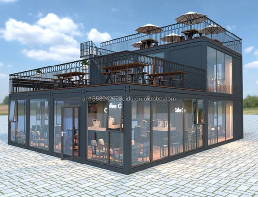 Erschwinglich 20ft Knock Down Sandwich Panel Portable Prefab Hotel Container Modularhaus mit Aluminiumoxidfenstern