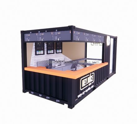 Long Beach Container Coffee Bar Erweiterbare Container Bar mit individueller Farbe und Wand 50/75/100mm Wave Sandwich Panel