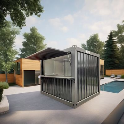 Stahlkonstruktionsrahmen Schweiß moderner Design Stil 20ft Einfaches und luxuriöses Gartenhaus Flat Packaging Montiert Container Mobilhaus