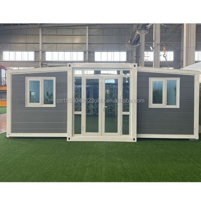 40ft 20ft Prefab Container Haus 3 Schlafzimmer Beweglich Klappbar Erweiterbar Stahl Sandwich Panel Außen