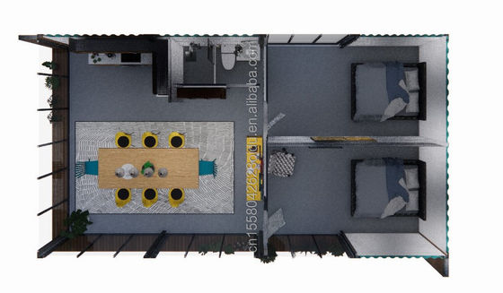 Familienwohnungslösung 20FT Kombination Flat Packaging Container mit 2 Zimmern und 3 Schlafzimmern Hotel Stil