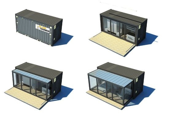 2 Schlafzimmer Erweiterbares Containerhaus Vorgefertigtes Modulares Kleinhaus aus Stahl für den Außenbereich in kundenspezifischer Farbe und Größe von 20 oder 40 Fuß