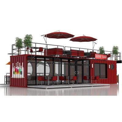 Galvanisierte Stahlquadratrohre Containerhäuser 20ft Maßgeschneiderte Flachverpackung Schnelle Installation Holzbehälter Vorgefertigtes Haus Garten Büro